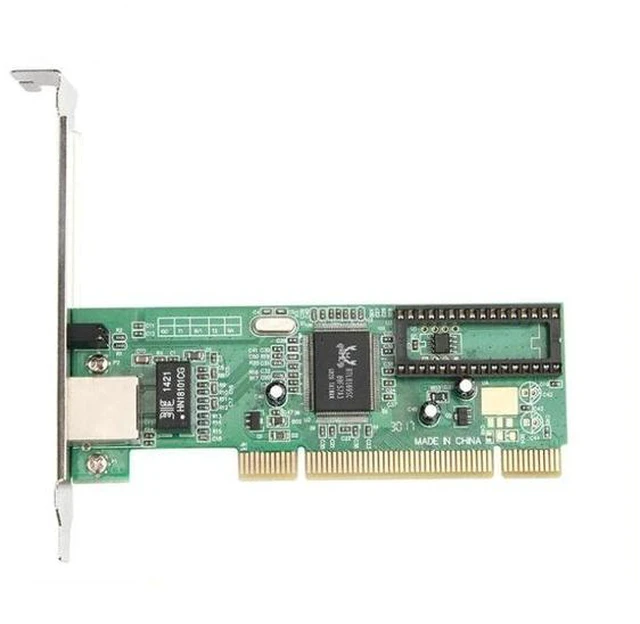 Alt view image 2 of 6 - PCI Gigabit Network Card 10/100/1000Mbps Ethernet Adapter for Desktop PC, Realtek RTL8169 Chipset, Wired LAN NIC, Standard PCI Slot