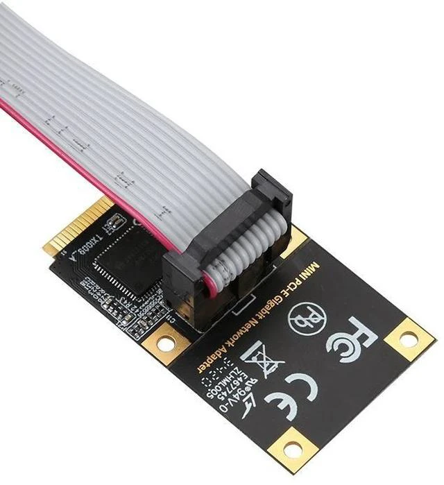 Alt view image 4 of 5 - Mini PCIe Gigabit Network Card Full-Height Single Port Wired NIC, Mini PCI-E Ethernet Adapter for Industrial PC / Server, Intel I210 Chipset