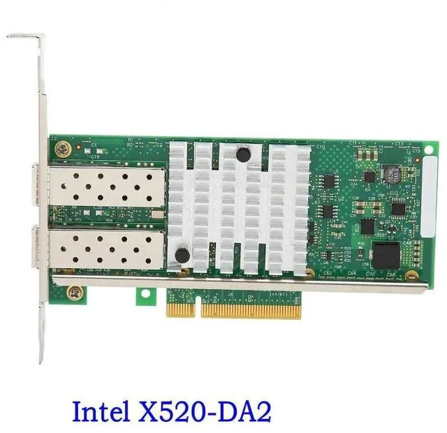 Alt view image 2 of 4 - PCIe 10G Dual SFP+ Fiber Server Network Card X520-DA2, Intel 82599 Chipset, 2 x 10Gbps SFP+ Ports, Server / Data Center / Enterprise NIC