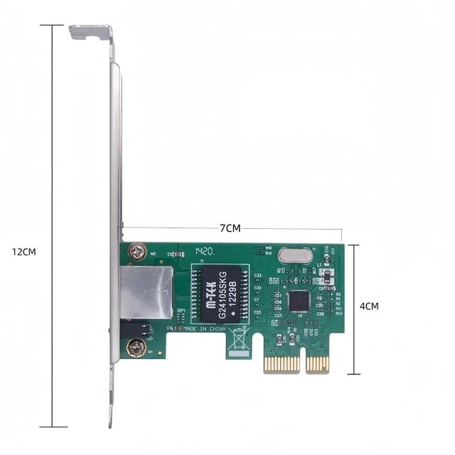 Alt view image 3 of 3 - PCI-E Gigabit Ethernet Card RTL8111E 1000Mbps RJ45 Network Adapter, Driver-Free, Desktop Internal Wired LAN Controller