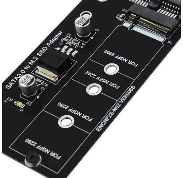 Alt view image 2 of 7 - B Key M.2 NGFF to SATA III Adapter Card, SATA3 7+5Pin M.2 SSD Converter Supports 30/42/60/80mm M.2 Drives, Black