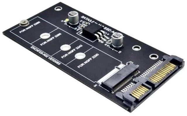 Alt view image 3 of 7 - B Key M.2 NGFF to SATA III Adapter Card, SATA3 7+5Pin M.2 SSD Converter Supports 30/42/60/80mm M.2 Drives, Black