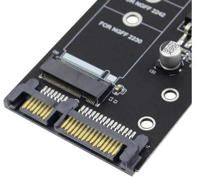 Alt view image 4 of 7 - B Key M.2 NGFF to SATA III Adapter Card, SATA3 7+5Pin M.2 SSD Converter Supports 30/42/60/80mm M.2 Drives, Black