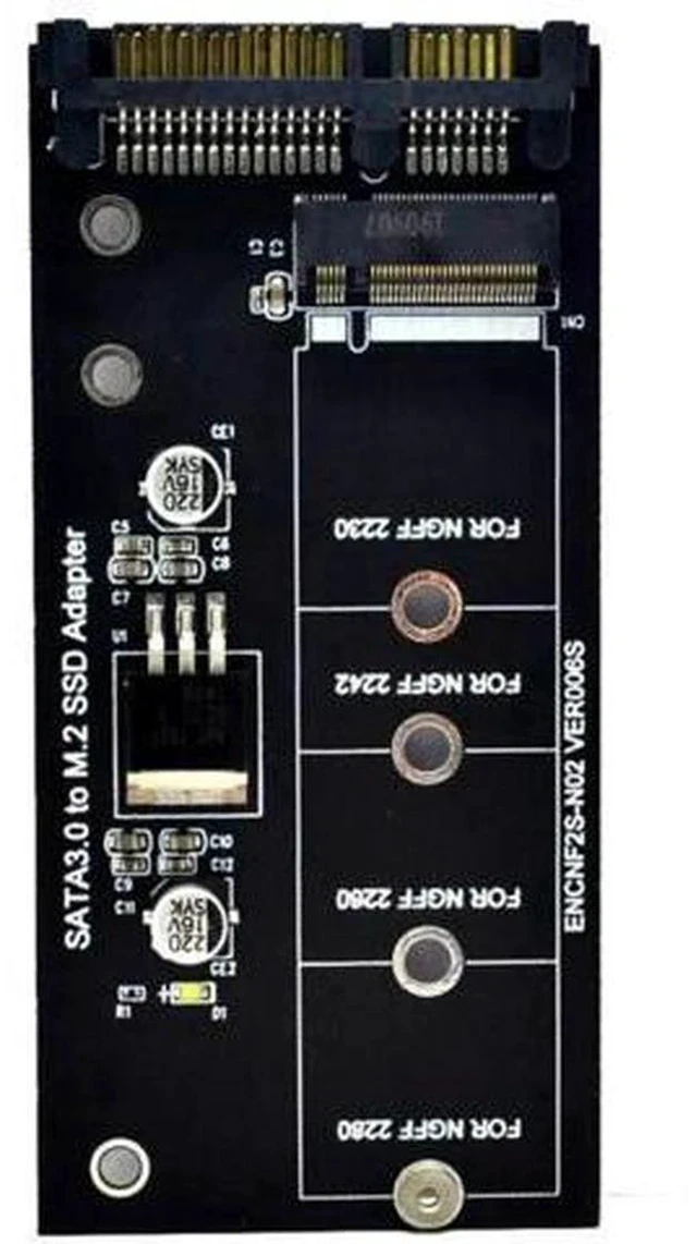 Alt view image 6 of 7 - B Key M.2 NGFF to SATA III Adapter Card, SATA3 7+5Pin M.2 SSD Converter Supports 30/42/60/80mm M.2 Drives, Black