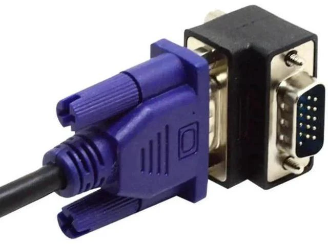 Alt view image 2 of 7 - 90 Degree Down Angled HDB15Pin VGA Male to Female Gender Changer, SVGA D-Sub Video Adapter for Graphics Card, Monitor & Projector
