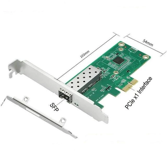 Alt view image 6 of 6 - PCIe Server Gigabit Fiber Network Card Intel I210, Single SFP Port, Supports Multi-Mode / Single-Mode, ESXi / Diskless Boot, for Desktop / Server