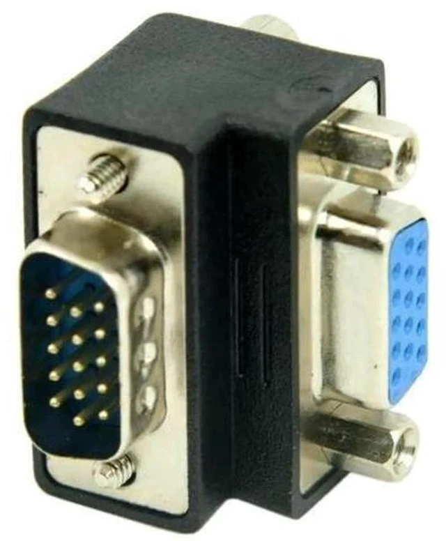 Alt view image 3 of 7 - 90 Degree Down Angled HDB15Pin VGA Male to Female Gender Changer, SVGA D-Sub Video Adapter for Graphics Card, Monitor & Projector