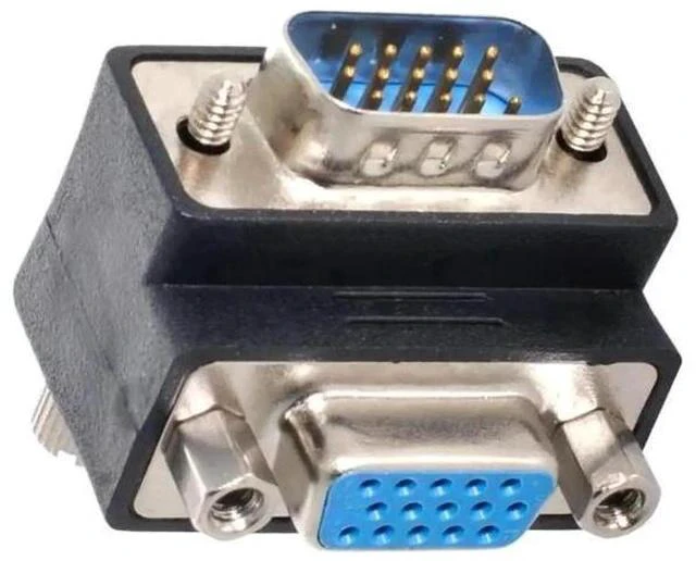 Alt view image 4 of 7 - 90 Degree Down Angled HDB15Pin VGA Male to Female Gender Changer, SVGA D-Sub Video Adapter for Graphics Card, Monitor & Projector