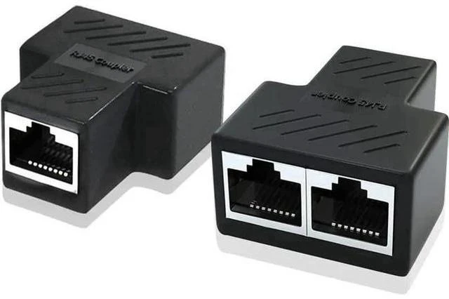 Main image of 2 Pack 1 to 2 RJ45 Ethernet Splitter Adapter, Dual Port LAN Network Splitter Compatible with Cat5/Cat5e/Cat6/Cat7 Network Cables