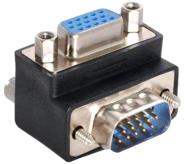 Alt view image 7 of 7 - 90 Degree Down Angled HDB15Pin VGA Male to Female Gender Changer, SVGA D-Sub Video Adapter for Graphics Card, Monitor & Projector