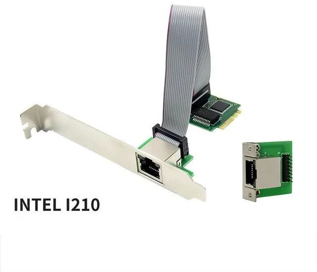 Main image of M.2 A+E Key Gigabit Ethernet Network Card Single RJ45 Port, Intel I210AT Chipset, Server / Desktop / Industrial NIC Adapter