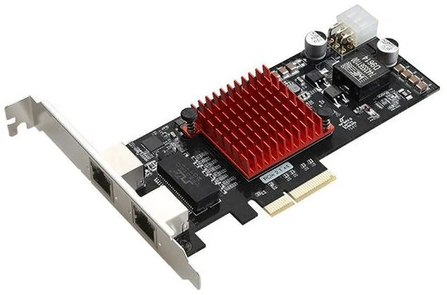 Alt view image 3 of 5 - Industrial-Grade PoE Gigabit Ethernet Network Card PCIe x4, PoE+ Power over Ethernet, Image Capture / Camera Power Supply, Intel I350AM2 Chipset