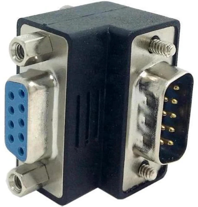 Alt view image 2 of 3 - Right-Angled 90° DSUB RS232 9Pin Male to Female Downward Elbow Adapter, D-SUB Serial Port Extender for PC, Projector & Display Devices