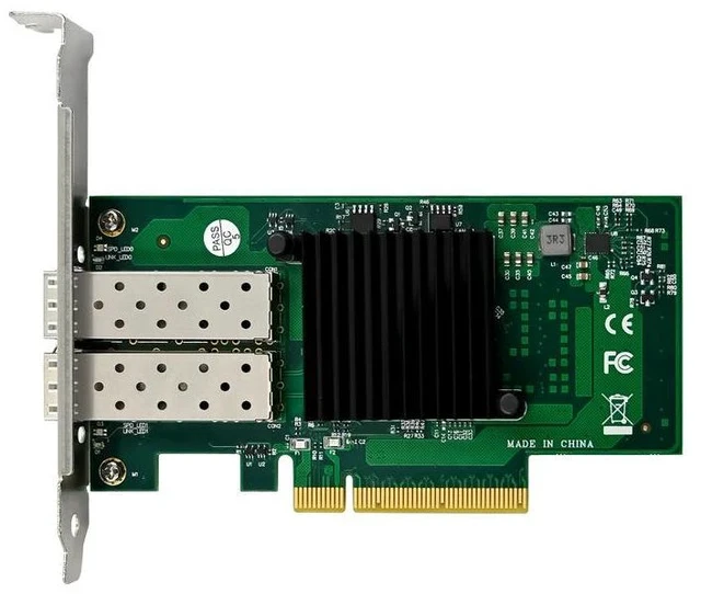 Alt view image 2 of 4 - Dual Port 10G PCIe SFP+ Network Card Intel 82599ES, X520-DA2, 2 x 10Gbps Fiber Ports, PCIe x8, for Server / Data Center / High-Performance Computing