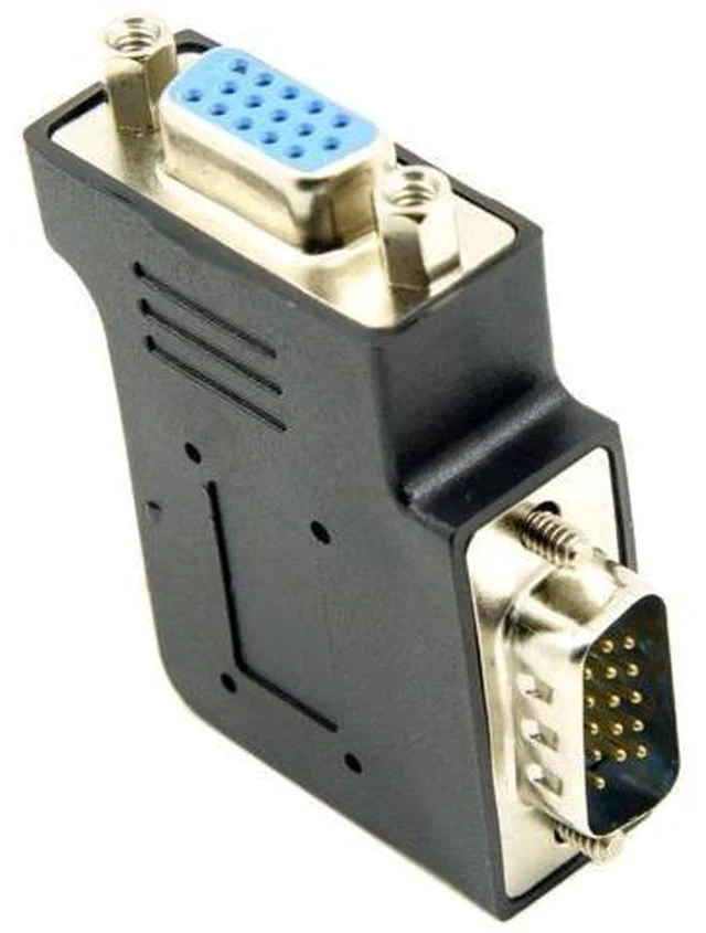 Alt view image 5 of 6 - 90 Degree VGA Male to Female Adapter, HDB15Pin Right Angle SVGA D-Sub Gender Changer for Monitor, Projector, Graphics Card
