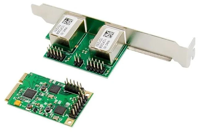 Alt view image 2 of 5 - Mini PCIe Dual Port Gigabit Network Card 2 x RJ45 1000Mbps Ethernet Adapter, RTL8111F + ASM1182 Chipset, for Industrial / Embedded Systems