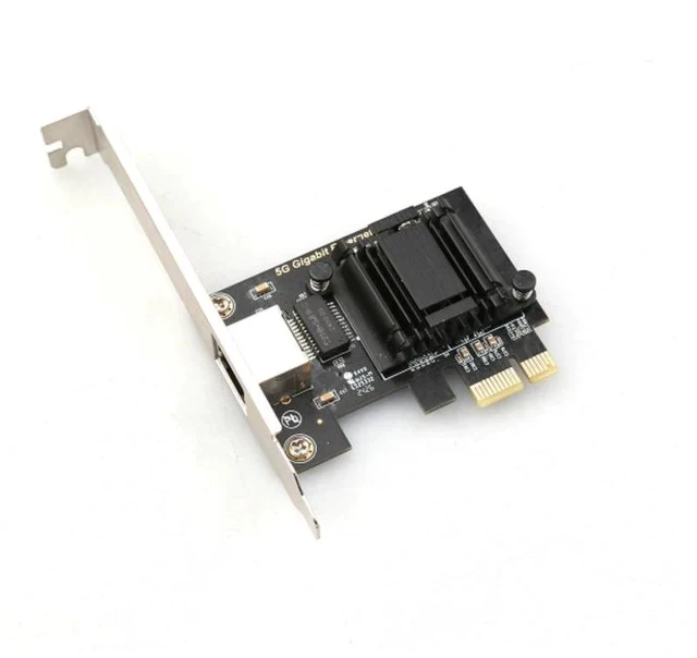 Alt view image 2 of 7 - PCIe Single Port 5G Ethernet Network Card RJ45 Copper 5GBASE-T, PXE Diskless Boot, Gaming NIC, RTL8126 Chip, Wired LAN Adapter