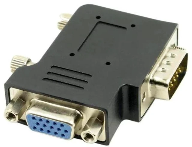 Alt view image 2 of 6 - Vertical Flat Left 90 Degree VGA SVGA Male to Female Extension Adapter, Black Right Angle VGA Extender