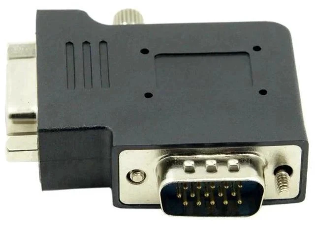 Alt view image 6 of 6 - Vertical Flat Left 90 Degree VGA SVGA Male to Female Extension Adapter, Black Right Angle VGA Extender