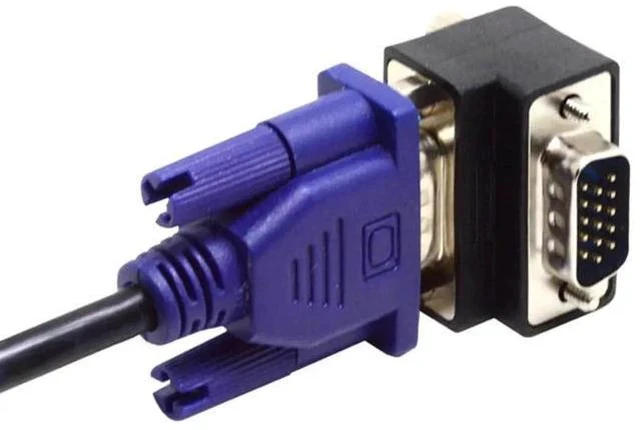 Alt view image 5 of 5 - 90 Degree Up Angled VGA SVGA Male to Female Extension Adapter for Monitor Projector Laptop PC