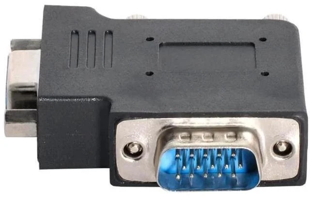 Alt view image 5 of 5 - Vertical Flat Left 90 Degree VGA SVGA Male to Female Extension Right Angle Adapter