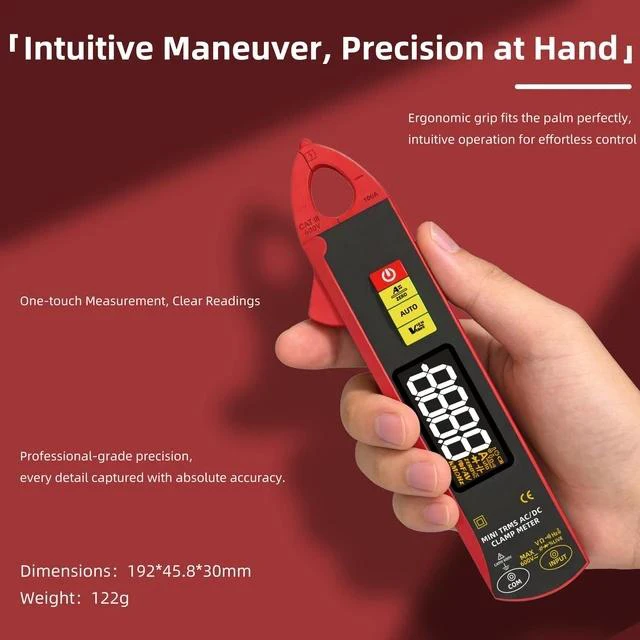 Alt view image 5 of 7 - High-Precision Smart Clamp Meter UX1 AC/DC 100A Current Tester, True RMS, Auto-Ranging, Rechargeable Fork-Type Clamp Multimeter