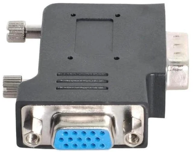 Alt view image 3 of 7 - Black Vertical Flat Left 90 Degree VGA SVGA Male to Female Right Angle Extension Adapter