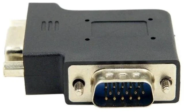 Alt view image 5 of 7 - Black Vertical Flat Left 90 Degree VGA SVGA Male to Female Right Angle Extension Adapter
