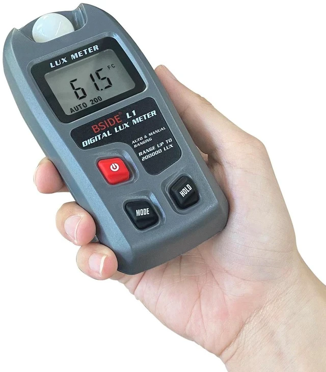 Alt view image 7 of 7 - Mini Pocket Light Meter 200,000 Lux Max, LUX/FC Switchable, Data Hold, Auto/Manual Range, for Plant Growth/Indoor Lighting/Film Shooting - L1