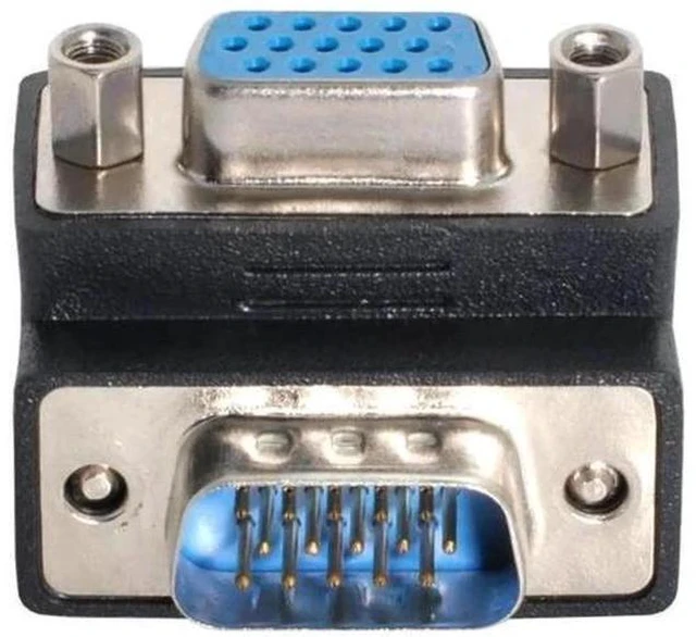 Main image of 90 Degree Down Angled VGA Gender Changer, HDB15Pin SVGA Male to Female Adapter for Monitor Projector Graphics Card