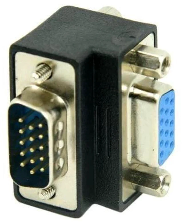 Alt view image 3 of 7 - 90 Degree Down Angled VGA Gender Changer, HDB15Pin SVGA Male to Female Adapter for Monitor Projector Graphics Card