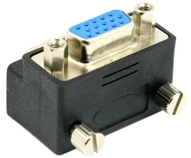 Alt view image 5 of 7 - 90 Degree Down Angled VGA Gender Changer, HDB15Pin SVGA Male to Female Adapter for Monitor Projector Graphics Card