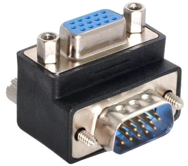 Alt view image 7 of 7 - 90 Degree Down Angled VGA Gender Changer, HDB15Pin SVGA Male to Female Adapter for Monitor Projector Graphics Card