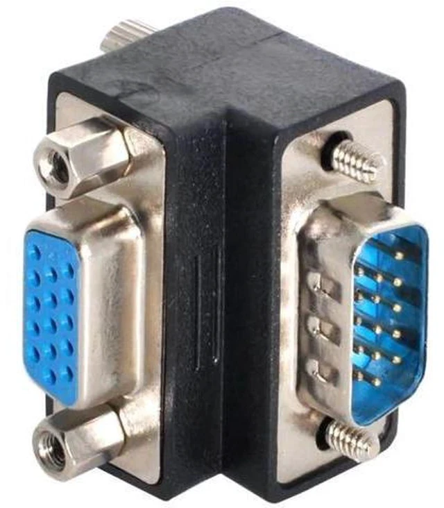 Alt view image 2 of 6 - 90 Degree Up Angled VGA Gender Changer, HDB15Pin SVGA Male to Female Adapter for Monitor Projector Graphics Card