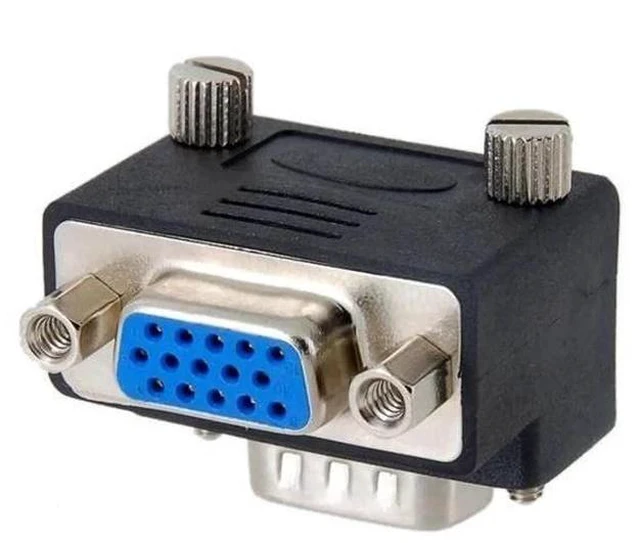 Alt view image 4 of 6 - 90 Degree Up Angled VGA Gender Changer, HDB15Pin SVGA Male to Female Adapter for Monitor Projector Graphics Card