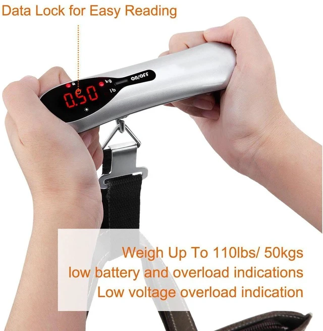 Alt view image 2 of 4 - Portable Digital Luggage Scale 50kg High-Precision Electronic Handheld Weighing Scale with LCD Display, Tare Function, for Travel, Shopping & Parcel