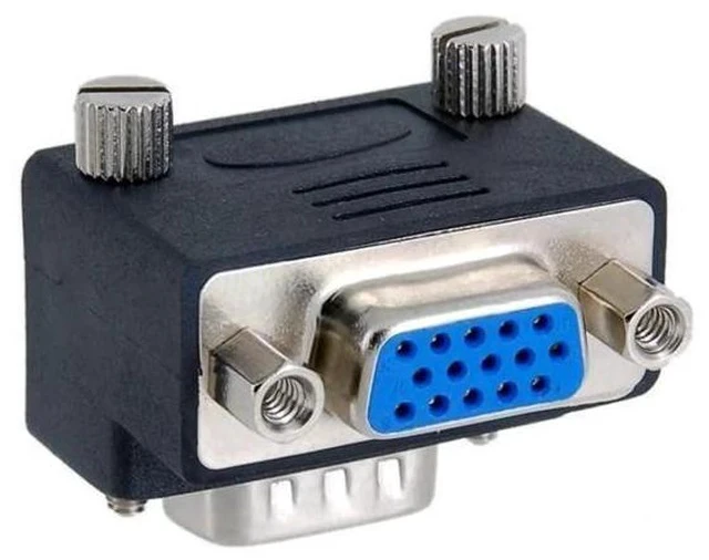 Alt view image 6 of 6 - 90 Degree Up Angled VGA Gender Changer, HDB15Pin SVGA Male to Female Adapter for Monitor Projector Graphics Card