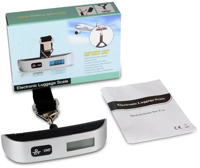 Alt view image 5 of 6 - Mini Digital Luggage Scale Portable Handheld Weight Scale with Hook, 50kg Max Capacity, LCD Backlit Display, Ideal for Suitcase/Box/Parcel Weighing