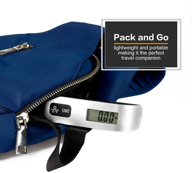 Alt view image 3 of 6 - Mini Digital Luggage Scale Portable Handheld Weight Scale with Hook, 50kg Max Capacity, LCD Backlit Display, Ideal for Suitcase/Box/Parcel Weighing