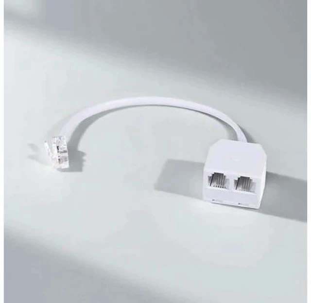 Alt view image 6 of 7 - 2 Pack White RJ11 6P4C Telephone Splitter, 1 Male to Dual Female 2-Way Landline Phone Jack Separator Adapter for Phones & Fax Machines