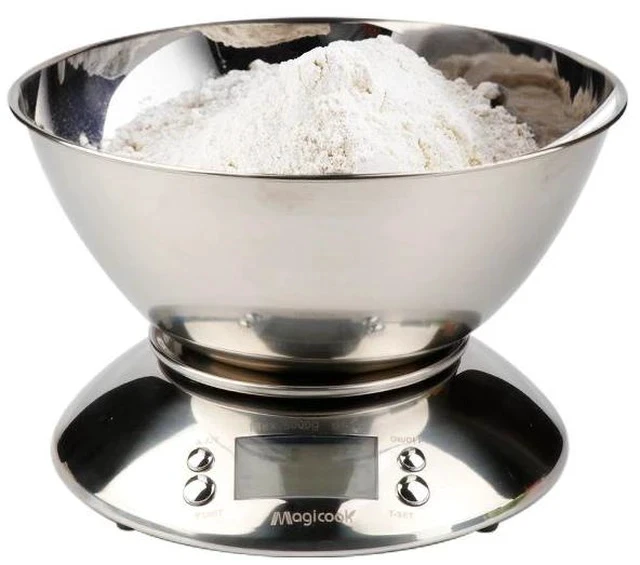 Alt view image 2 of 7 - 5kg/1g Stainless Steel Kitchen Scale with Mixing Bowl High-Precision Digital Food Scale, Smart Timer Function for Baking & Cooking, Household Use