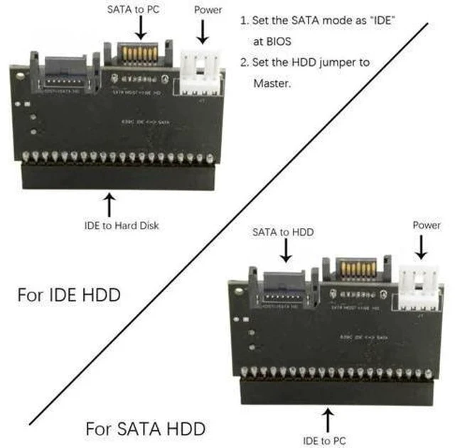 Alt view image 4 of 5 - Reversible IDE PATA 100/133 to Dual SATA 7Pin Converter for HDD