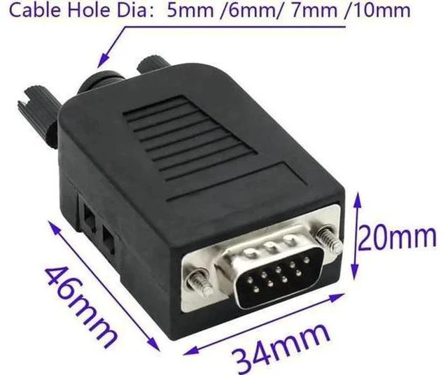 Alt view image 4 of 6 - DB9 RS232 Breakout Terminal Block Module with Housing, Solder-Free D-SUB Female Serial Port to Wiring Terminal Breakout Board Adapter