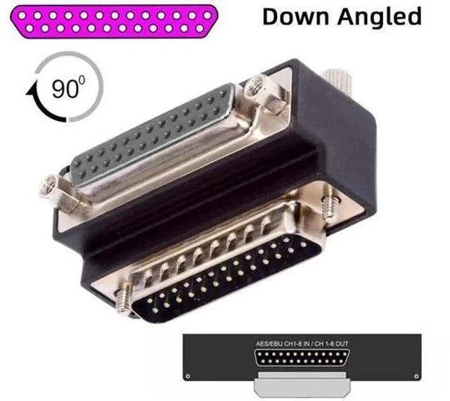 Alt view image 6 of 7 - 90 Degree Up Angled DB25 DSUB Extension Adapter, Male Nut to Female Screw DB25 Connector, Compatible with Parallel LPT Port & AES/EBU Digital Audio Equipment