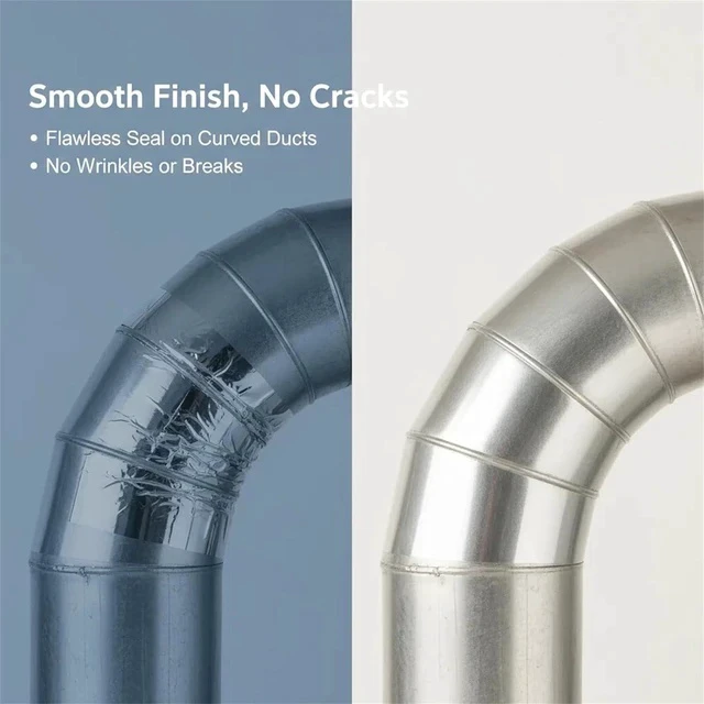 Alt view image 4 of 6 - 0.8 inch x 130 Feet Aluminum Foil Duct Sealing Tape, 3.9 Mil, High-Temperature Heavy-Duty Silver HVAC Tape for Ductwork Dryer Vent