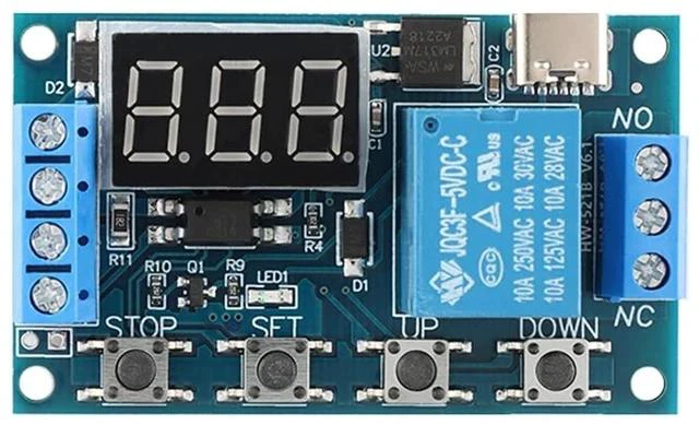Alt view image 4 of 6 - HW-521B 1-Channel Timer Relay Module Delay DC 6-30V Power Off Disconnect Trigger Delay Cycle Timer with LED Display Circuit On Type-C USB-C Interface, Smart Home Controller