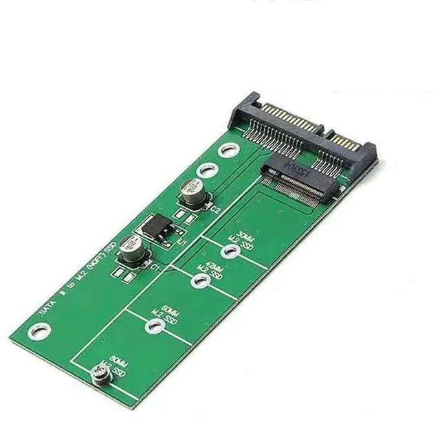 Alt view image 5 of 5 - M.2 NGFF to SATA 3.0 Adapter Card Stable & High-Speed NGFF SSD to 2.5" SATA III Converter, M.2 SATA to SATA Adapter for Desktop / Laptop / External Enclosure - green