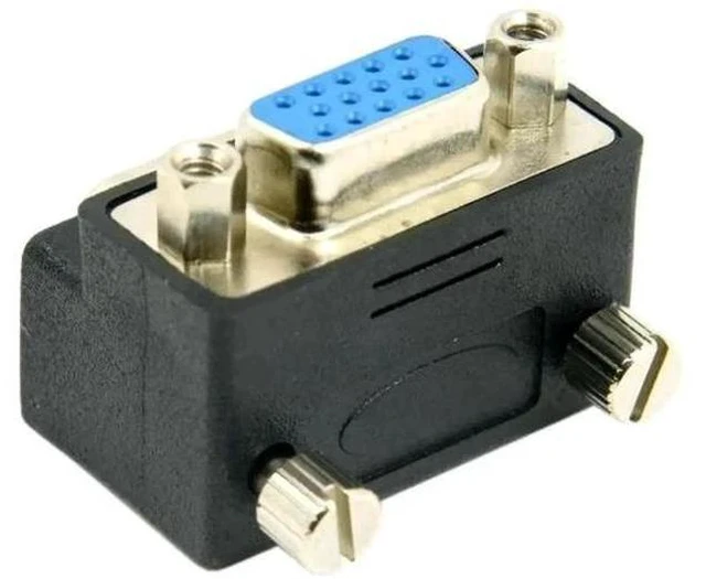Alt view image 6 of 7 - 90 Degree Down Angled HDB15Pin VGA Male to Female Gender Changer, SVGA D-Sub Video Adapter for Graphics Card, Monitor & Projector