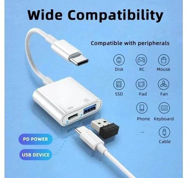 Alt view image 5 of 7 - USB-C to USB 3.0 Type-A Female Adapter, PD Charging & Data Converter for Mac, Laptops, Tablets & Phones