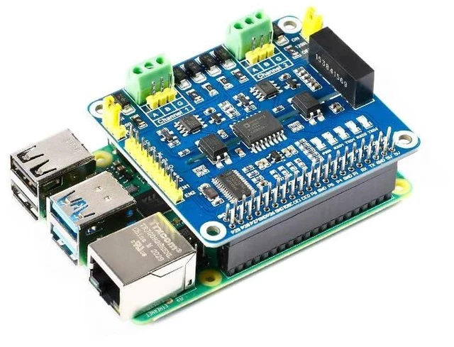Alt view image 4 of 5 - 2-Channel Isolated RS485 Expansion HAT Board Module SC16IS752 SP3485 Dual Chip Convert SPI to RS485 Data Rate up to 921600bps Embed Multi Protection Circuits for Raspberry Pi 4